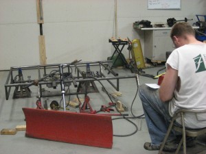 Testing the snow blade