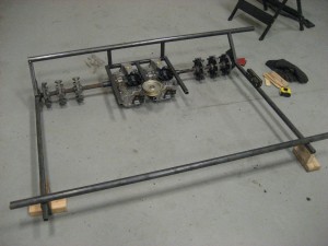 Steel frame for snow dozer