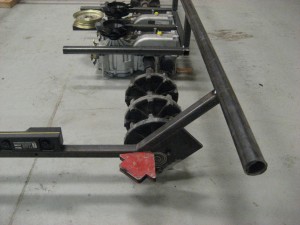 Steel frame for snow dozer