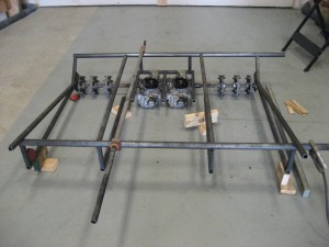 Steel frame for snow dozer