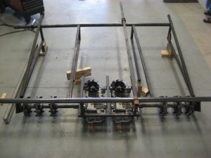 Steel frame for snow dozer